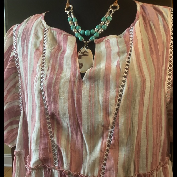 🌻NWT ROBERT LOUIS 1X CANDY STRIPES BABY DOLL TOP - Picture 7 of 14